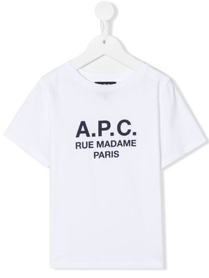 A.P.C. KIDS logo-print short-sleeve T-shirt - White