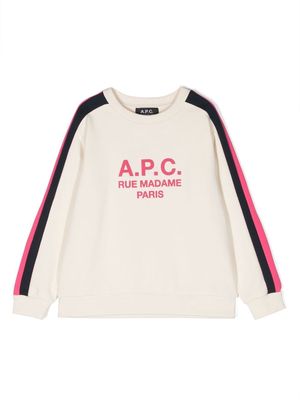A.P.C. KIDS logo-print sweatshirt - Neutrals