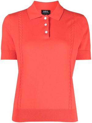 A.P.C. knitted polo shirt - Red