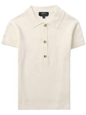A.P.C. knitted polo top - Neutrals