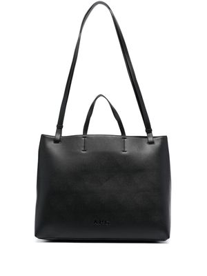 A.P.C. large debossed-logo two-way bag - Black