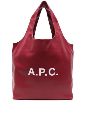 A.P.C. large Ninon tote bag - Red
