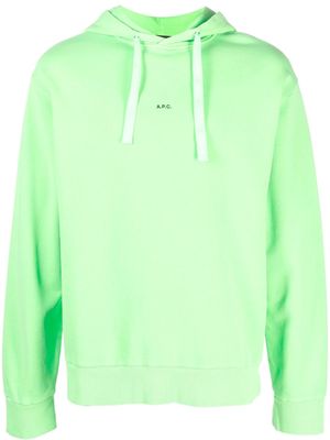 A.P.C. Larry cotton hoodie - Green