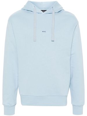 A.P.C. Larry cotton hoodie - IAB BLUE CLAIR