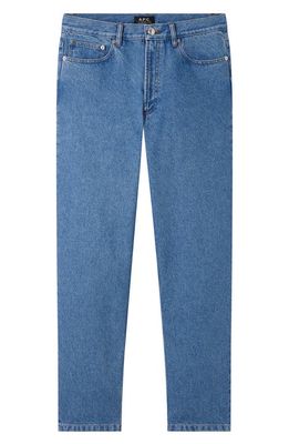 A.P.C. Le Jean Stonewashed Straight Leg Jeans in Washed Indigo
