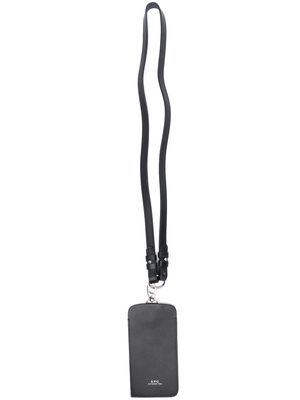 A.P.C. leather phone bag - Black