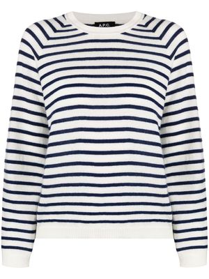 A.P.C. Lilas striped wool jumper - White