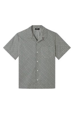 A. P.C. Lloyd Geo Print Short Sleeve Cotton Button-Up Camp Shirt in Beige