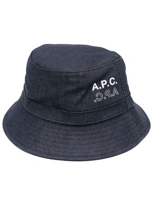 A.P.C. logo bucket hat - Blue
