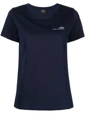 A.P.C. logo crew-neck T-shirt - Blue