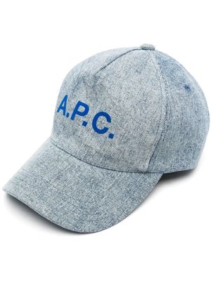 A.P.C. logo-embroidered cap - Blue