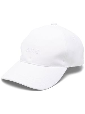 A.P.C. logo-embroidered cap - White
