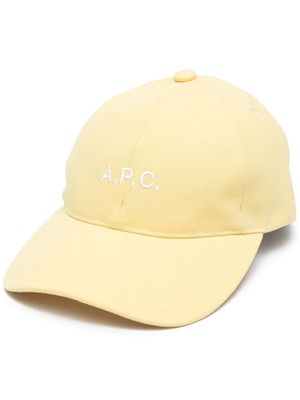 A.P.C. logo-embroidered cap - Yellow