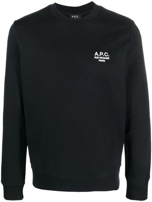 A.P.C. logo-embroidered cotton sweatshirtv - Black