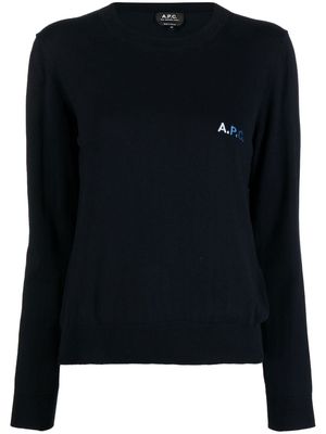 A.P.C. logo-embroidered jumper - Black