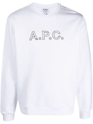 A.P.C. logo-embroidered sweatshirt - White