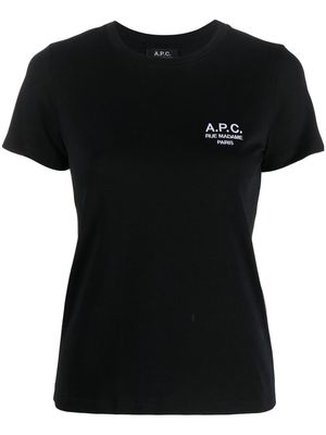 A.P.C. logo-embroidered T-shirt - Black