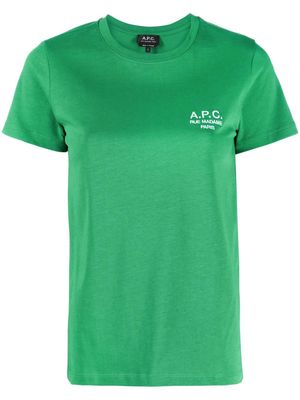 A.P.C. logo-embroidered T-shirt - Green