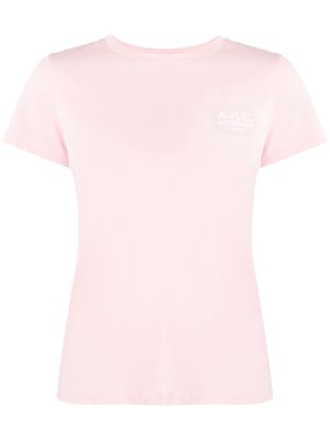 A.P.C. logo-embroidered T-shirt - Pink