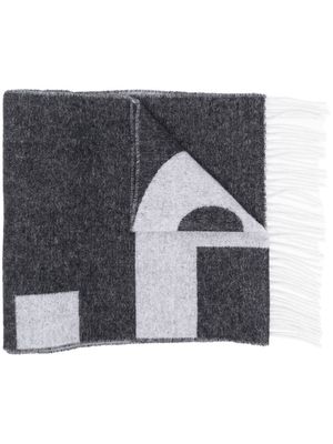 A.P.C. logo-knit scarf - Black