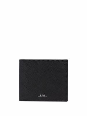 A.P.C. logo-lettering leather wallet - Black