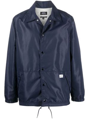 A.P.C. logo-patch shirt jacket - Blue
