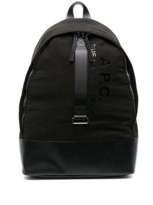 A.P.C. logo-print backpack - Black