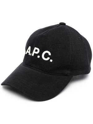 A.P.C. logo-print cap - Black