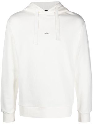 A.P.C. logo-print cotton hoodie - White