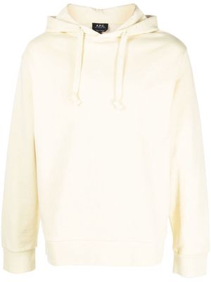 A.P.C. logo-print cotton hoodie - Yellow