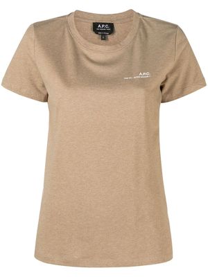 A.P.C. logo-print cotton T-shirt - Brown