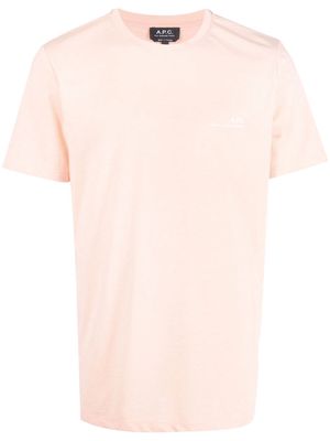 A.P.C. logo-print cotton T-shirt - Orange