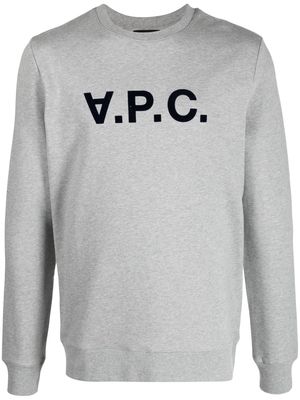 A.P.C. logo-print crewneck sweatshirt - Grey
