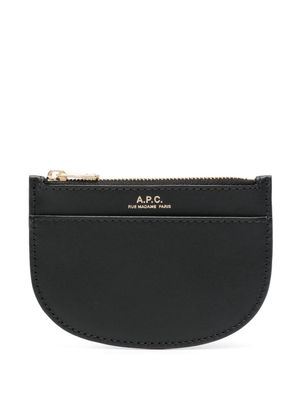 A.P.C. logo-print leather cardholder - Black
