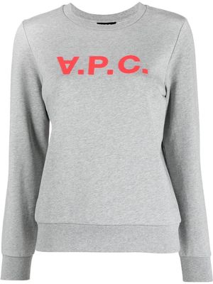 A.P.C. logo-print long-sleeve sweatshirt - Grey