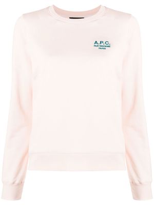A.P.C. logo-print long-sleeve sweatshirt - Pink