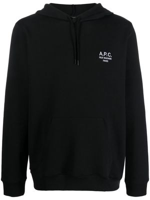 A.P.C. logo-print pullover hoodie - Black