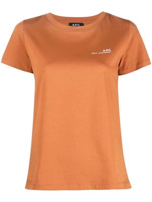 A.P.C. logo-print short-sleeved T-shirt - Brown