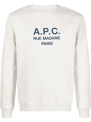 A.P.C. logo-print sweatshirt - Neutrals