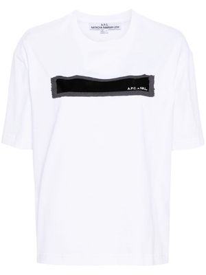 A.P.C. logo-stamp T-shirt - White