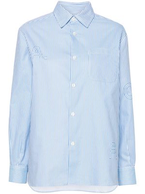 A.P.C. logo-striped cotton shirt - Blue