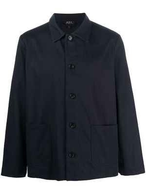 A.P.C. long-sleeve button-fastening jacket - Blue