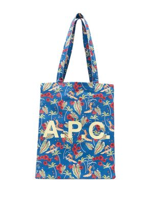 A.P.C. Lou Hawaiian-print tote bag - Blue