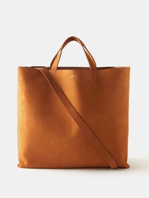 A.P.C. - Maiko Medium Leather Tote Bag - Mens - Camel