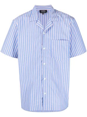 A.P.C. Malo stripe-print shirt - Blue