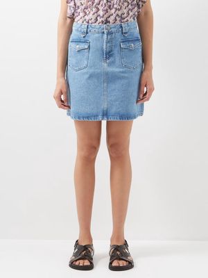 A.P.C. - Manue Patch-pocket Denim Mini Skirt - Womens - Light Denim