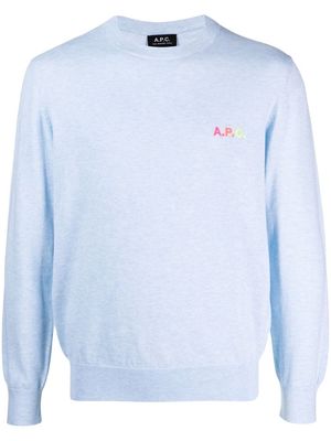A.P.C. Marvin logo-embroidered sweatshirt - Blue