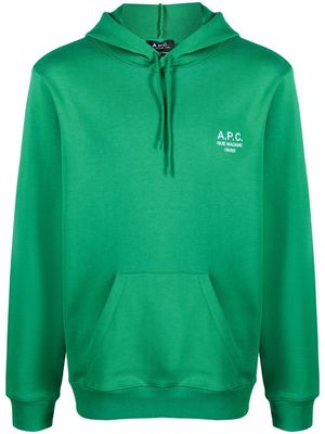 A.P.C. Marvin logo-print hoodie - Green