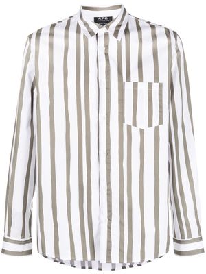 A.P.C. Mathieu stripe print shirt - White