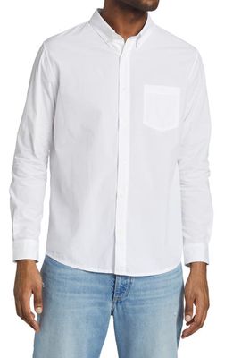A. P.C. Men's Edouard Solid Cotton Button-Up Shirt in Blanc